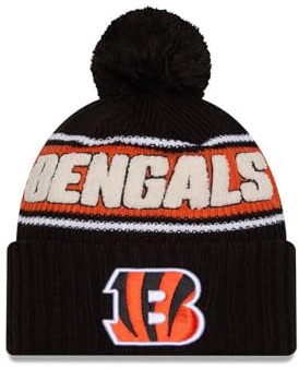 New Era Cincinnati Bengals NFL 2024 Sideline Sport Knit Schwarz Bommelmütze - One-Size