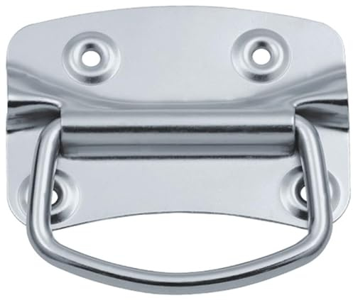 ingdaum® Lot de 2 poignée pliante, comme poignée pour caisses, tiroirs, boîtes, placards, portes ou fenêtres (J201A MS)