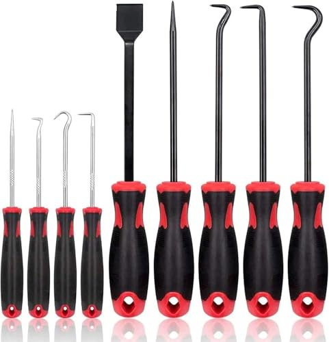 KEWAYO Set di 9 Utensili di Rimozione di Precisione, Ganci e Plettri per Guarnizioni e Paraoli, Ideale per Auto e Applicazioni Elettroniche