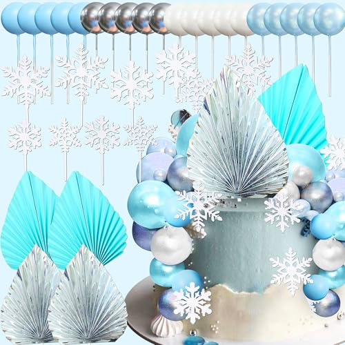 JeVenis Winter Onederland Tortendeko Frozen Cake Topper Winter Wonderland Cake Topper Schneeflocke Tortendeko für Schneeflocke Dusche Geburtstag