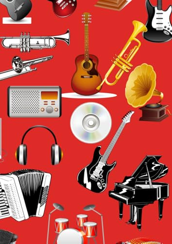Notenheft: DIN A4 - 100 Seiten - Blanko Notenheft - Für Anfänger und Fortgeschrittene geeignet - Große Lineatur - Musik Schreibheft - Leere Notensysteme