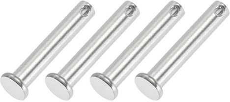 PATIKIL 8 x 45 Mm Single Hole Clevis Pins, 4 Pcs 304 Stainless Steel Flat Head Pin for Hitch Pin Lock Link Hinge Systems, Silver