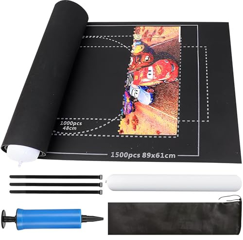 SUQ Tapis de Puzzle, Tapis Puzzle Rouleau Feutre 2000 1500 1000 Pièces, Tapis de Rangement Puzzle Portable Puzzle Roll Up Mat pour Voyage Sac de Rangement pour Le Rangement et Le Transport