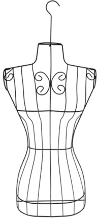 Perfeclan Weibliche Schaufensterpuppe, Kleiderpuppe aus Metalldraht mit Haken, Mehrzweck-Schaufensterpuppentorso für Damen, für Umkleidekabinen in Märkten und, Weiß