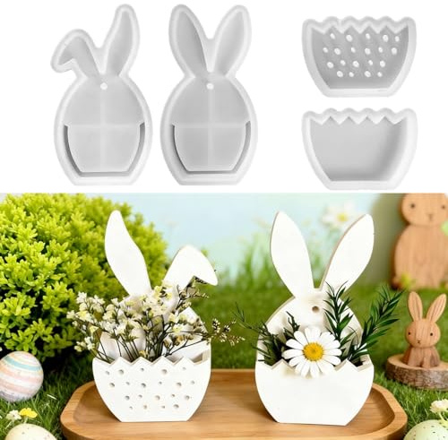 Silikonformen Gießformen Ostern Anhänger, 4 Stück Silikonform Ostern Silikonform Osterhase Gießformen Silikon Geldgeschenke Gips Zum Gießen Silikonformen Frühling Giessformen Silikon Ostern
