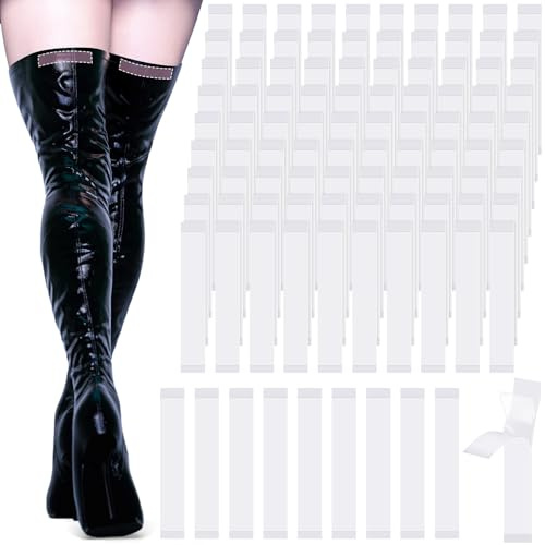 Geyoga Jiggle Defender Tape - Nastro biadesivo per cosplay, lingerie, per vestiti, stivali, vestiti, invisibili, impermeabili, 100 pezzi, Trasparente, about 0.59 x 3.15 inches