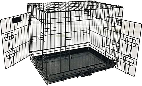 Hundekäfig Haustierkäfig,Sicherer Und Stabiler Drahtkäfig,Faltbarer Katzen- Und Hundekäfig Mit Doppeltür,Schwarz,Verschiedene Größen,XXL