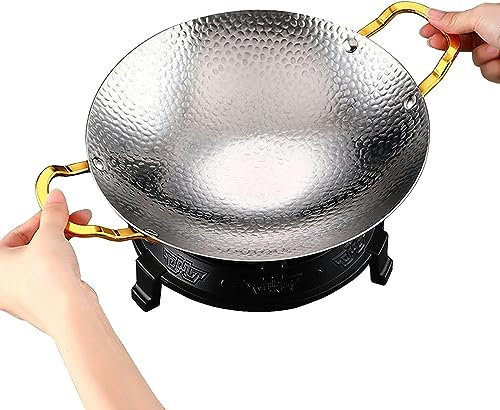 GUHPZA Plat À Réchaud en Acier Inoxydable avec Four À Alcool, Plaque De Gril Antiadhésive Commerciale, Chauffe-Buffet, Ustensiles De Cuisine pour Fondue, pour Cuisine,S