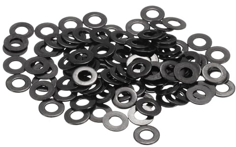 QUARKZMAN 200Stk M3 Unterlegscheiben M3*7 * 0.5mm Schwarz | Karosseriescheiben 304 Edelstahl Flach Beilagscheiben für Schrauben, Bolzen und Muttern