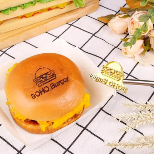 Custom Branding Iron for Wood,Burger Electric Burning Stamp Custom, Personalize Wood Branding Iron for Woodworking