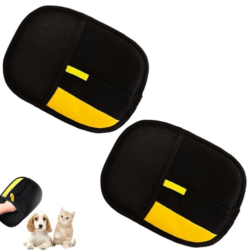 Pack of 2 Cat Hair Remover Gloves, Double-Sided Care Gloves, Pet Hair Remover Glove, Fur Gloves, Cat, Reusable Hair Remover Tool for Dogs, Cats and Horses