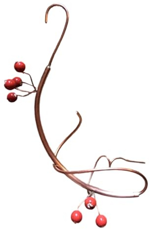 Mangeoire artistique en forme de papillon faite à la main avec structure métallique semblable à une banane, attire les papillons, les oiseaux avec des baies rouges vives, des baies rouges et des