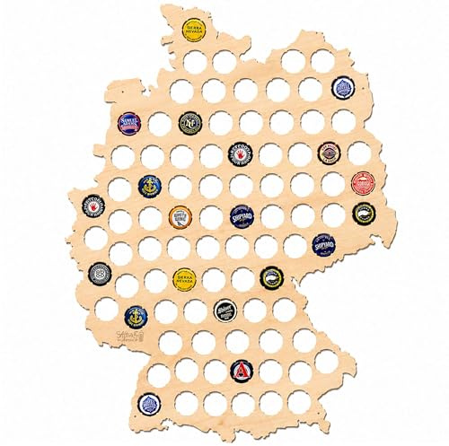 Kronkorkenhalter Deutschlandkarte Bierdeckelsammler Kronkorken-Sammelbrett Deutschland Geburtstagsgeschenk Deutschland-Kronkorkenhalter Kronkorkenkarte Deutschlands Bierkarte M0073 50x40 cm