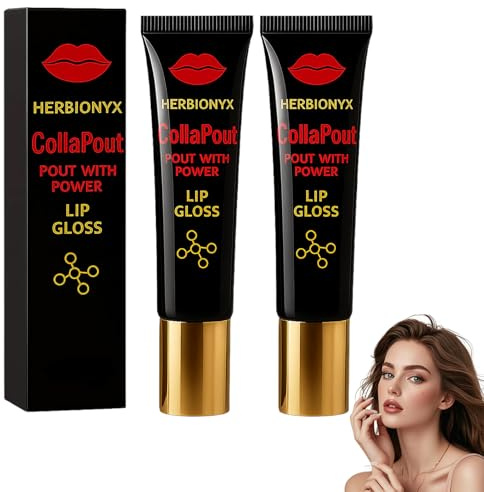 Herbionyx Luxury Lip Gloss, Advanced Lip Booster Serum, Herbionyx Lip Plumper, Hydrating Moisturizing Lip Gel, Reduce Fine Moisturizing Non-Sticky, EverydayLip Care (2 Pack)