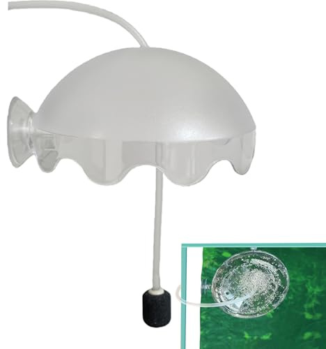 Fisktank luftare – syrebubbla diffuser akvariekit med och luftsten, tyst vattentät akryl sköld stänkskydd | akvariebubbla för betta vardagsrum akvarium dekoration