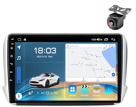 Android 15 Autoradio per Peugeot 2008 208 Series 2012 2013 2014-2018 Tablet Pollici 9 Schermo MP5 Lettore Multimediale Receiver GPS Navigazione con FM RDS Carplay Android Auto (Y3 8Core 2+32G)