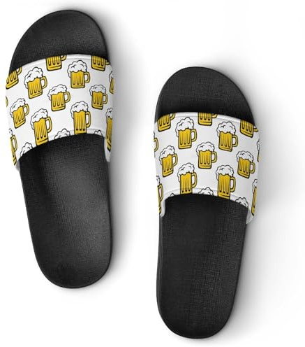 JITUIHOM Beer Vintage Womens Slide Sandals Non Slip Summer House Slippers for Girls Slip-on Flip Flops 45 (275mm)