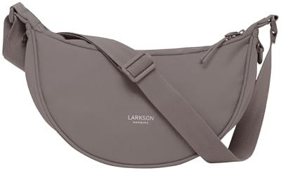 LARKSON Bolso Bandolera Mujer Marrón - Solveig Small - Bolso Riñonera de Media Luna - Bolsa de Ocio de Moda para Viajes, Trabajo - Compartimentos Grandes - Correa Ajustable