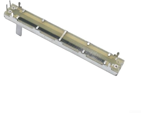 75 mm Schiebepotentiometer B10K A10K B50K, 60 mm Federweg 15 mm Schaft, Linear-Fader für Audio-Mixer, Fiberglas-Basis, Silber (B10K)