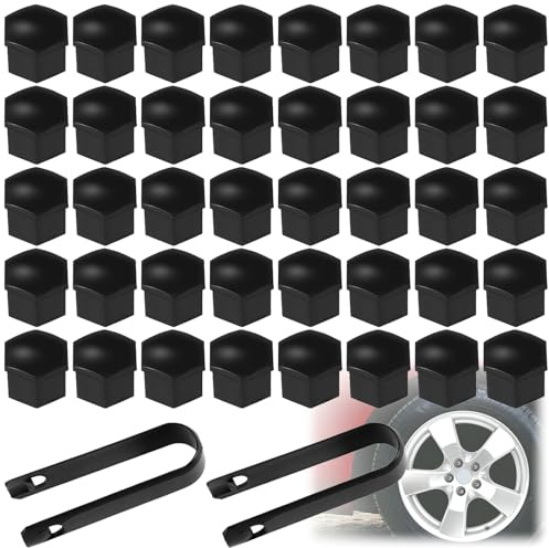 Persiiious 20 Pièces Cache Ecrou, 19mm Capuchons D'écrou De Roue, Cache Boulon, Écrou De Roue Capuchon Boulon Couvre, avec Ensemble D'outils De Démontage pour Voitures (Noir)