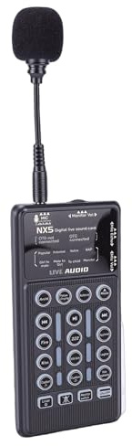 Elprico Changeur de Voix Portable avec 8 Effets Sonores, Carte Son Bluetooth pour PC
