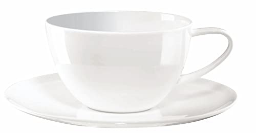 ASA Selection à Table Kaffeetasse mit Untere/Untertasse, Fine Bone China, Warmes Weiß, 210 ml, 1912013