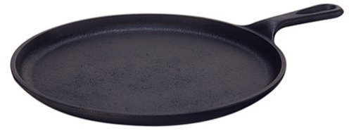 Vintage Gourmet Pre-Seasoned Cast Iron Round Griddle Crepe Frying Pan