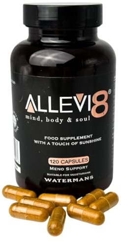 Watermans Allevi8 Curcumin Turmeric, Ginger, Frankincense, Vitamin D & Black Pepper Extract for Best Absorption - Daily Joint & Mental Health, Immune Health Support