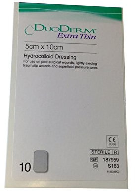 DuoDERM - Apósito ultra fino (cuadrado, 10 unidades, 5 x 10 cm)