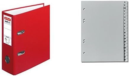 Herlitz Ordner + Ordner Register / DIN A5 / 80mm breit / Farbe: rot