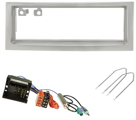 Sound-way Kit Montage Autoradio, Marco 1 DIN Radio de Coche, Adaptador Antena, Cable Adaptador Conector ISO, Llaves Desmontaje Compatible con Citroen C5, Peugeot 407