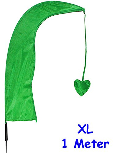 alles-meine.de GmbH 3 Stück XL - 1 m - Windfahnen/Balifahnen - GRÜN - mit Fahnenstange - UV-beständig & wetterfest - Windrichtungsanzeige - aus Nylon/Flagge Windrichtun..