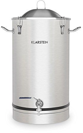 Klarstein Maischfest Gärkessel - Fermentierkessel, Bierbraugerät, Gärbehälter, 30 L, Ablasshahn, Edelstahl, silber