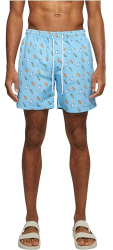 URBAN CLASSICS Bañador Hombre Bermudas Cortos, Shorts de Baño para Natación, Secado Rápido para Vacaciones, Color: lightblu/ice, Talla: 5XL
