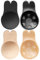 MELLIEX 2 Paia Reggiseno Invisibile Push Up Copricapezzoli Donna Adesivi Seno Senza Spalline (Beige + Nero), Grande (C/D Tazza)