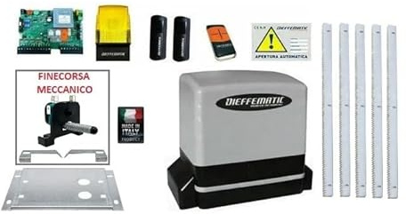 Kit Motore Kv6 230 V Automazione Cancello Scorrevole 5 Mt Cremagliera Zincata
