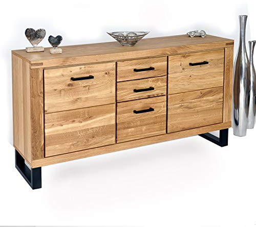 DK-Wohnen Sideboard Kommode Wildeiche Teilmassiv geölt B158xH82xT40 ELFO Tina 2346