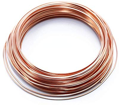Solid Bare Copper Wire Square, Bright, Dead Soft, 50 Feet, 20 Gauge (Choose 14 to 22 ga.)