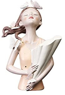 YQLKD Décor De Figurinesbouquet Rose Fille Sculpture Moderne Statue Jardin
