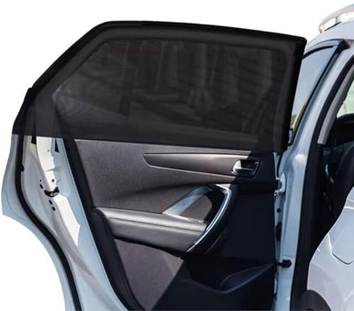 Sonnenschutz Auto Baby, 2 Stück Mittlere Autofenster 53x109cm UV-Schutz Net | Sonnenschutz Auto Seitenscheibe Fit für die Meisten Autos SUVs, Elastizität Autofenster Moskitonetz Auto Camping Mesh-Screen