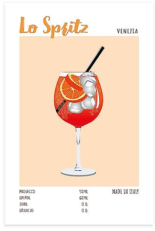 Vulfire Stampa da Parete Lo Spritz, Cocktail Bar, Idea Regalo Speciale, Arredamento Casa Soggiorno Salotto Ufficio Cucina, Poster in carta glossy premium (29.7x42)