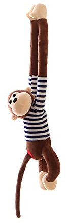 ISAKEN AFFE Plüschpuppe, Süßer Langarmiger AFFE Plüschtier Kindergeschenk Gibbon Puppenspielzeug Hängende AFFE Stofftier Kissen Soft Toy Geburtstag Geschenk für Kinder Mädchen Junge