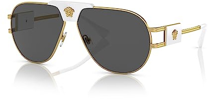 Versace VE 2252 147187 Gold Metall Pilotenbrille Dunkelgrau Standardscheibe
