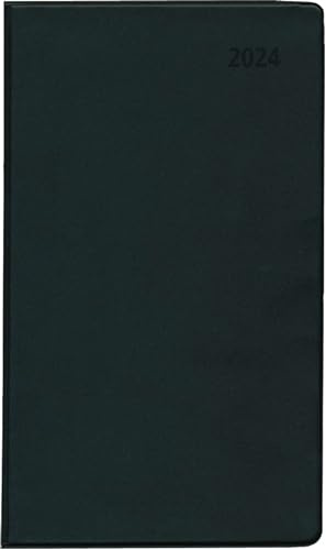 ZETTLER Taschenplaner schwarz Buch & Taschenkalender 2024, im Format 9,5 x 16 cm, Monatskalender, Bürokalender