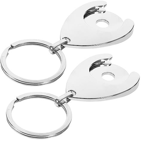 MAGICLULU 2pcs Metal Trolley Token Keychain Pendant Shopping Cart Key and Portable Keychain for Supermarket Trolley Accessory Easy to Carry and Use