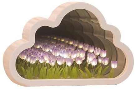 Lampada da notte a forma di tulipano, decorativa a forma di nuvola, da scrivania fai da te, a LED, regalo creativo per camera da letto, ragazze