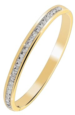 JJDreams Gold plattiert Cubic Zirkonia Armreif 4mm Classic Tennis Armband Modeschmuck Hochzeit Geburtstag Geschenke für Frauen