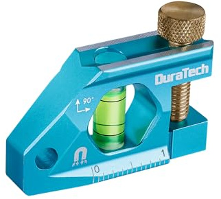 DURATECH 2.5-Inch Level, Magnetic Torpedo Level with 90° Bubbles, V-Groove, Large Viewing Window, Aluminum Alloy Body, Hanging Hole, SAE and Metric Scale for DIY Projects and Household Use