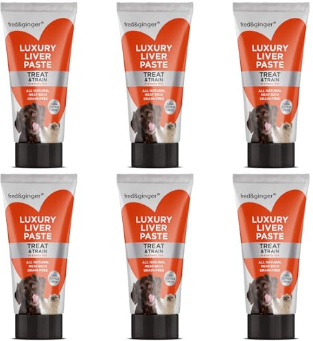 Liver Paste Tubes for Dogs and Cats 75g [Pack of 6] Grain Free, Hypoallergenic Luxury Liver Pate Ideal Training Aid, Medication Administering