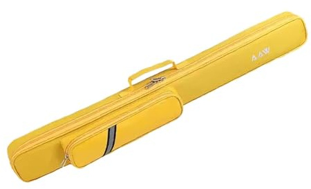 rockible Custodia per Stecche da Biliardo Custodia per Stecche da Biliardo Maniglia Portatile Custodia per Stecche snodabile 3/4 2x2, Giallo